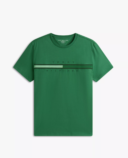 [S] TOMMY HILFIGER DEEP EVERGREEN TONAL FLAG LOGO TSHIRT, 78JB406-300 (STH1562)