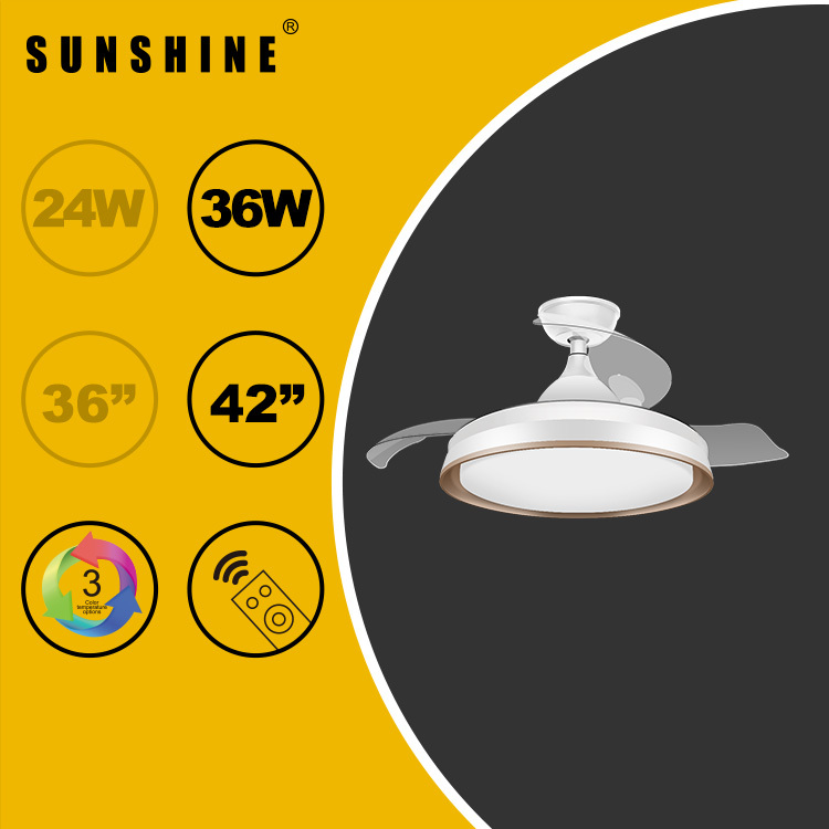[CFCU] LED伸縮扇葉風扇燈 36吋24W / 42吋36W 三色溫3000K-4000K-6500K (不可調光暗) CFCU-24W/36W