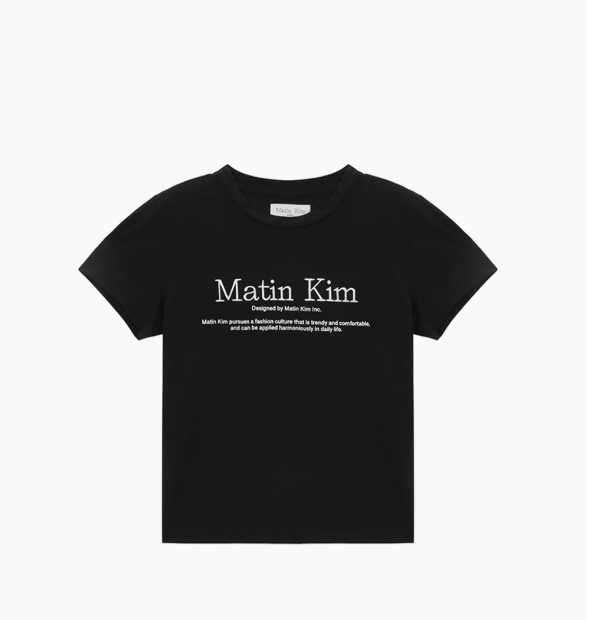 [S] MATIN KIM BLACK MATIN HERITAGE CROP TOP, MK2500TS006V-BLACK (SMTK32)