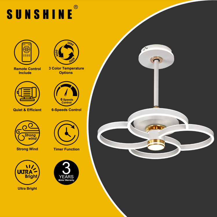 白色四環型 LED風扇燈 120W 3000-6500K CFEW-120W