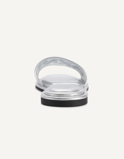 [S] DKNY NICKEL BANDIN LOGO FLAT SLIDE, K2577035-BONE (SD1742)