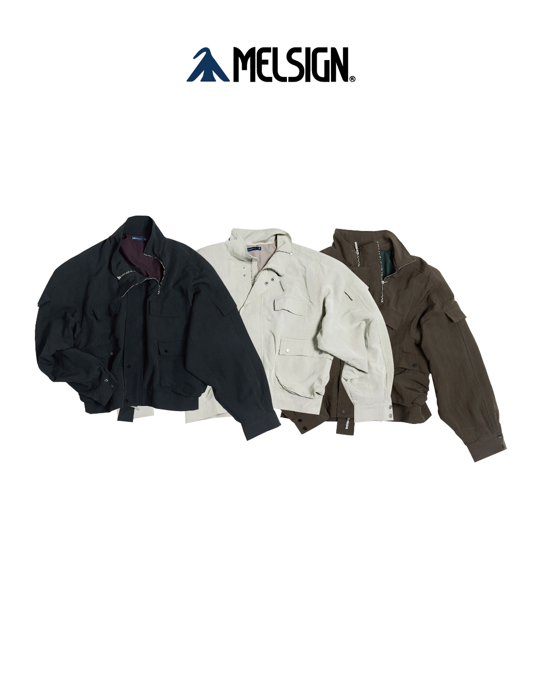 MELSIGN 拉鍊口袋外套夾克 米白/咖啡/藍  26 S/S Zip-up Pocket Short Jacket