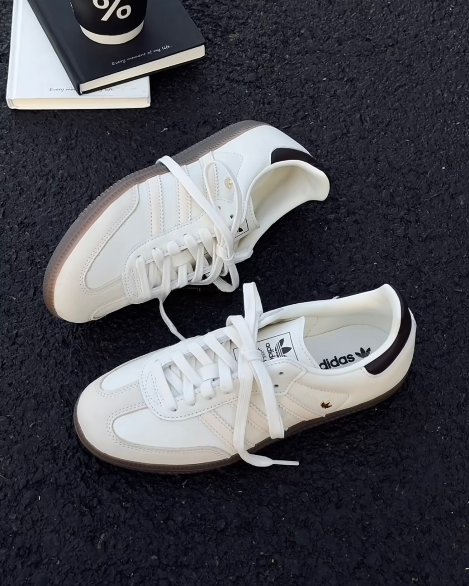 <溫柔系>Adidas Samba OG 皮革 焦糖底 德訓鞋 米白