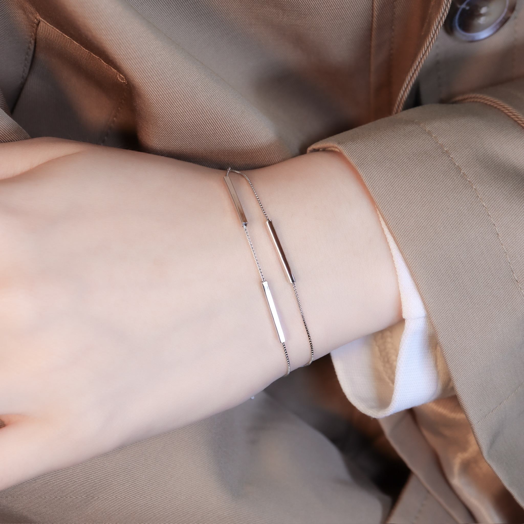 | 925銀丨雙人生活軌跡雙層手鏈  | BR1524 |