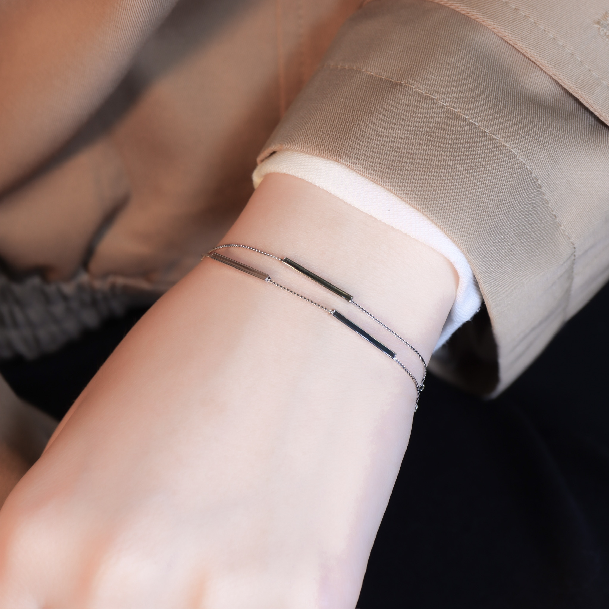 | 925銀丨雙人生活軌跡雙層手鏈  | BR1524 |