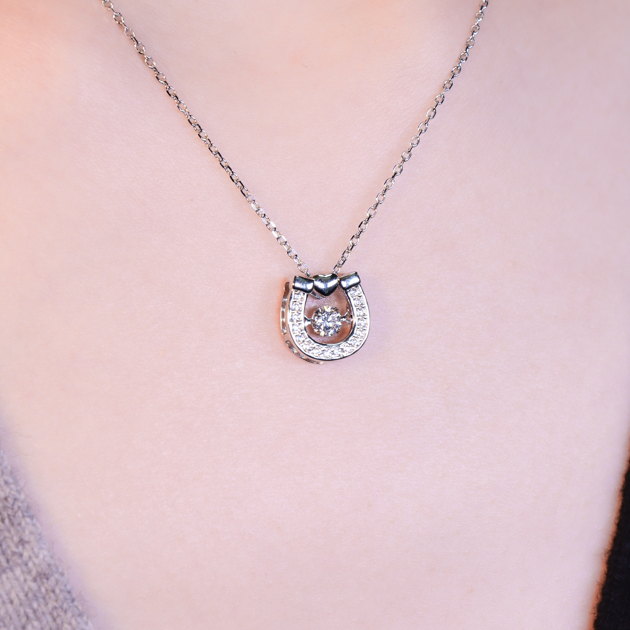 | 925純銀・白金 | 懸浮只愛你項鍊 (白色/藍色) | NE1616 |