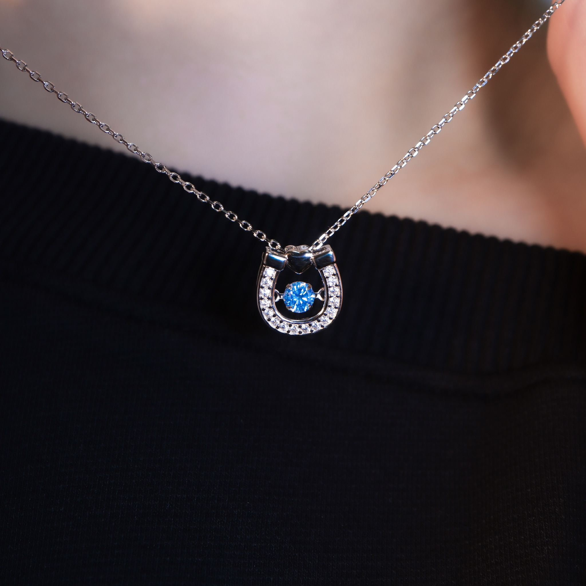 | 925純銀・白金 | 懸浮只愛你項鍊 (白色/藍色) | NE1616 |