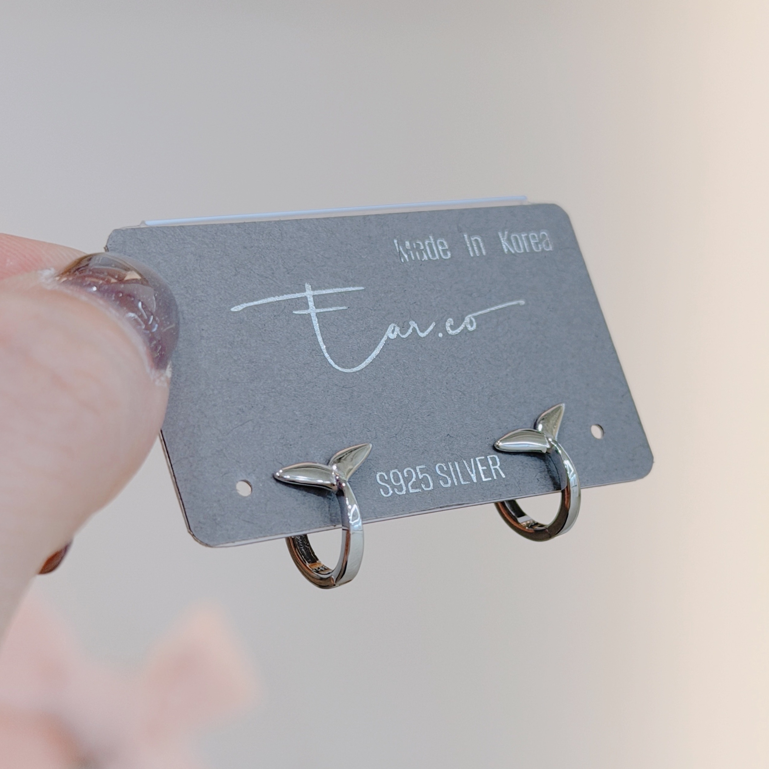 人魚尾純銀小耳圈 [睡覺不用脫! ] #A1125