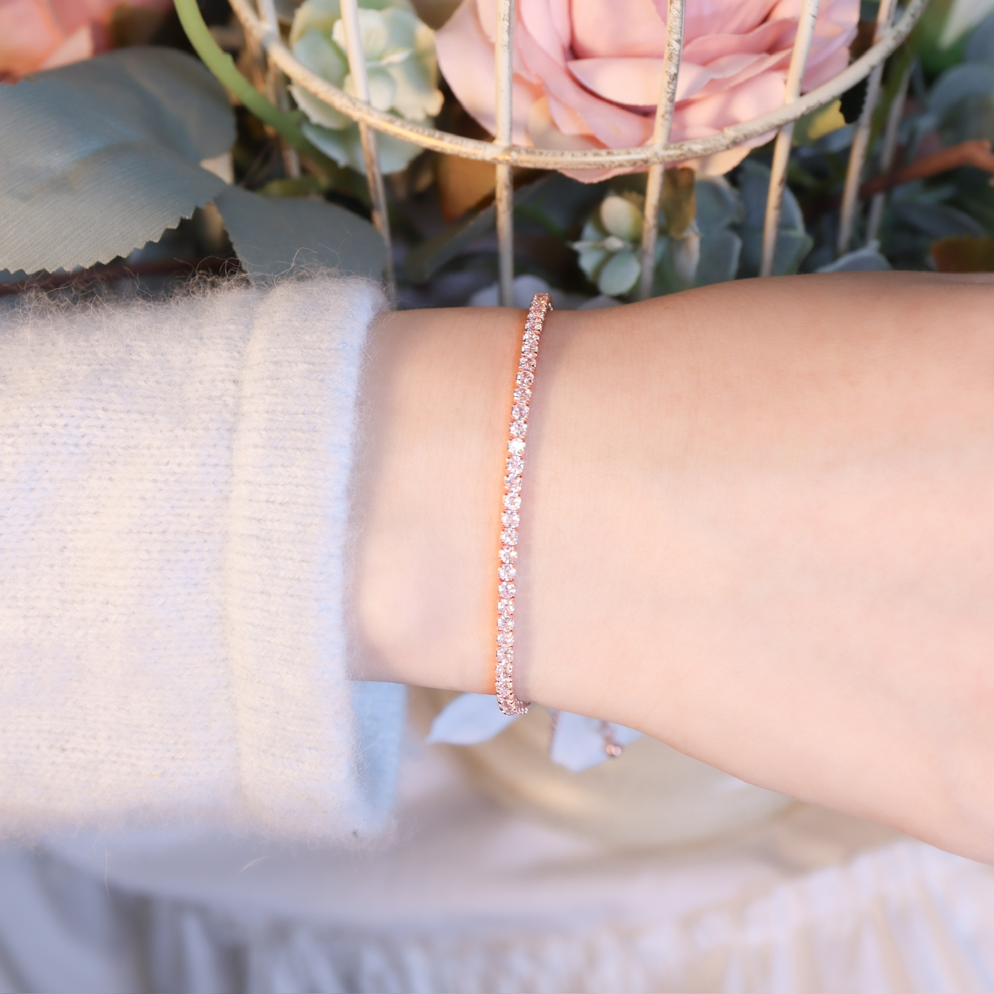 | 925純銀・厚鍍白金 · 厚鍍玫瑰金| 銀河頌手鏈（銀/玫瑰金） | BR1523 |