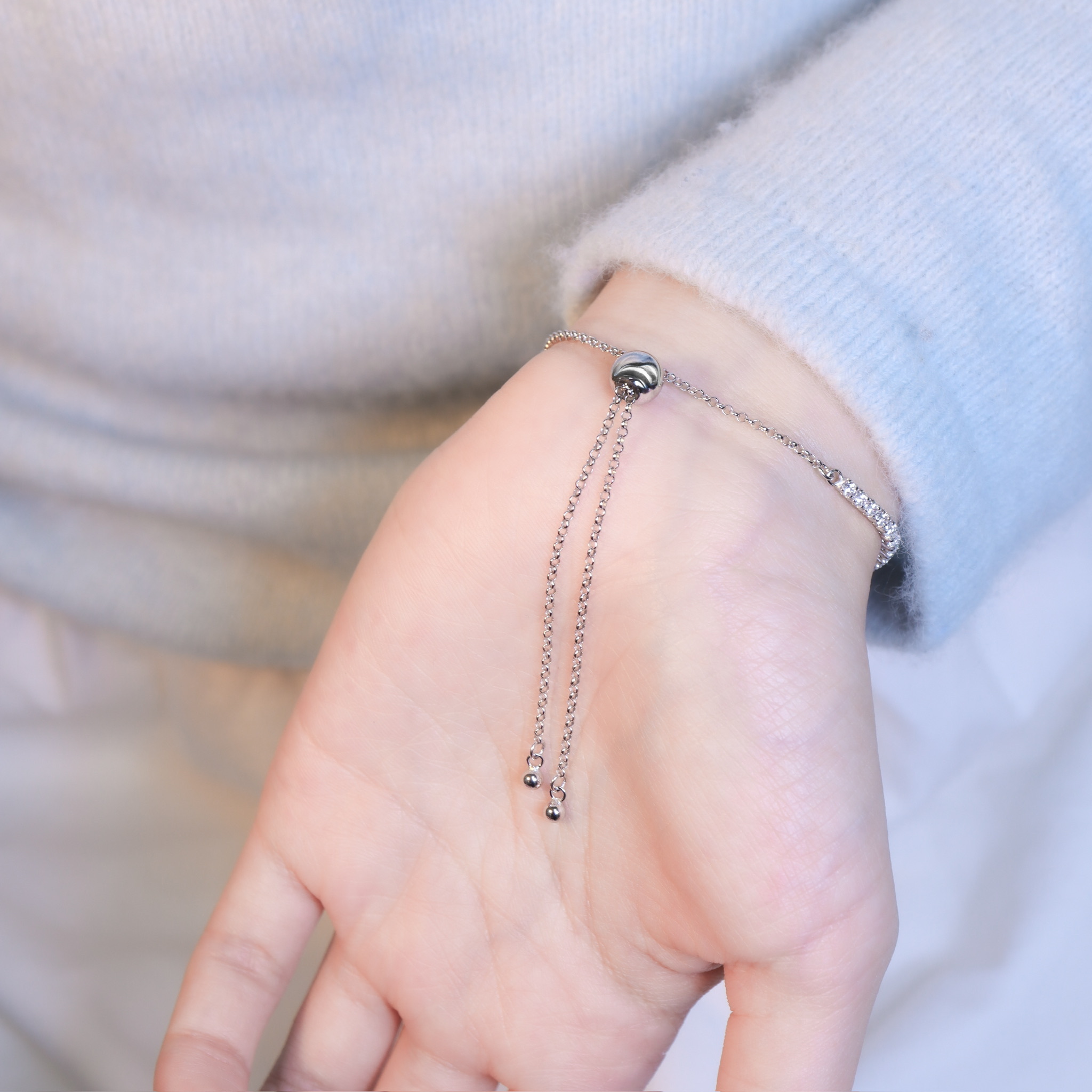 | 925純銀・厚鍍白金 · 厚鍍玫瑰金| 銀河頌手鏈（銀/玫瑰金） | BR1523 |