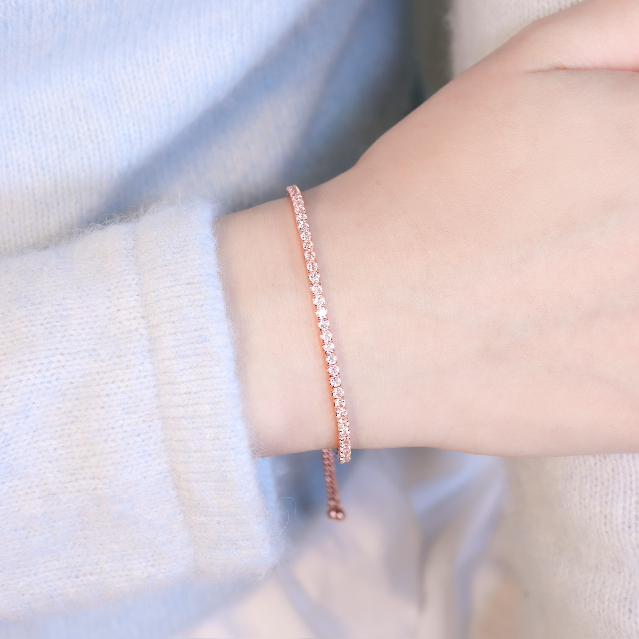 | 925純銀・厚鍍白金 · 厚鍍玫瑰金| 銀河頌手鏈（銀/玫瑰金） | BR1523 |