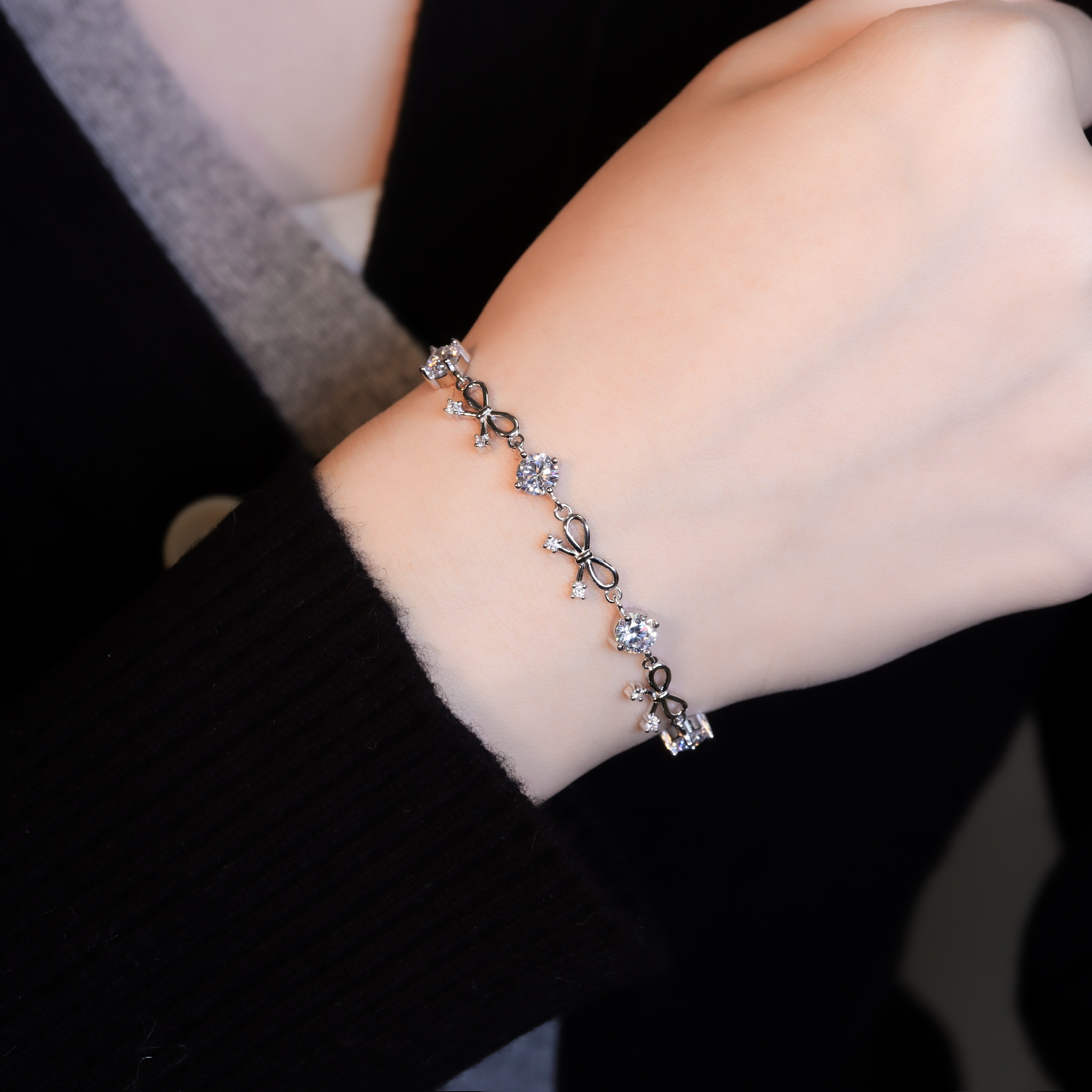 | 925純銀・白金 | 少女心許願結軟手鐲 | BR1527 |