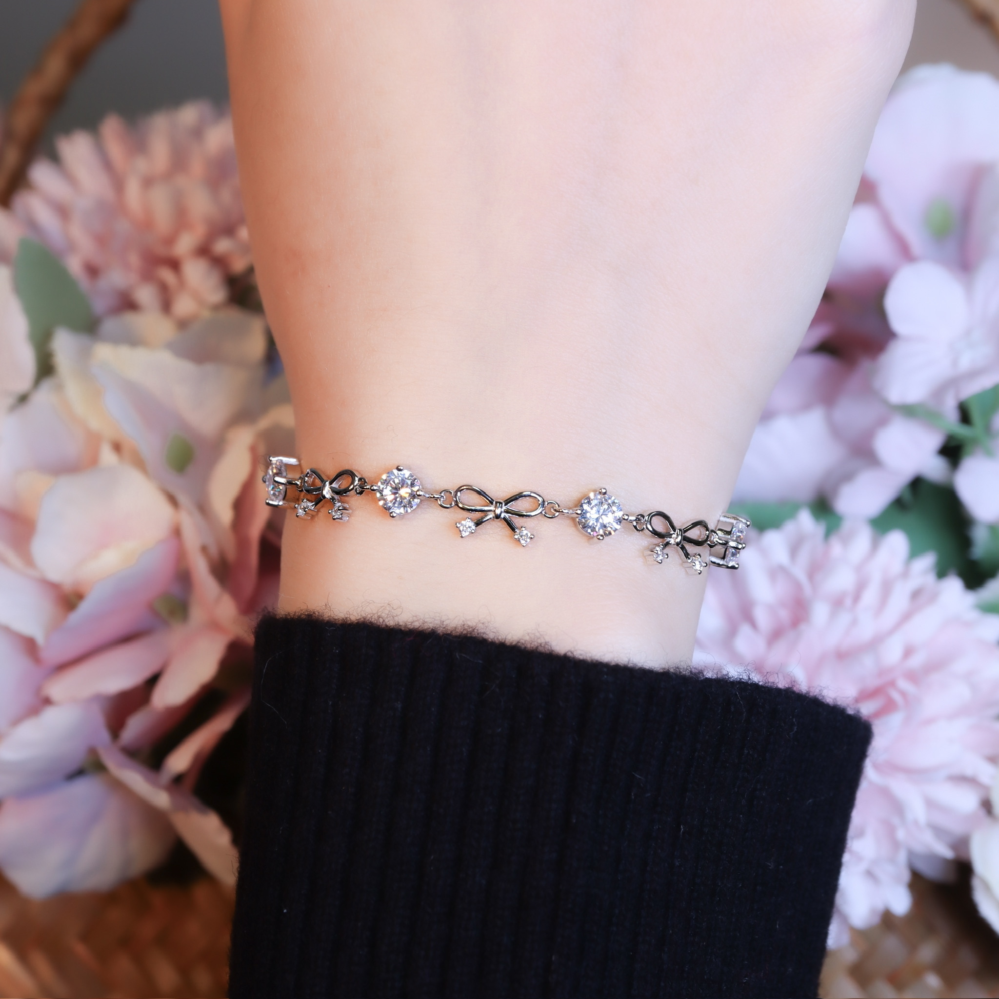 | 925純銀・白金 | 少女心許願結軟手鐲 | BR1527 |