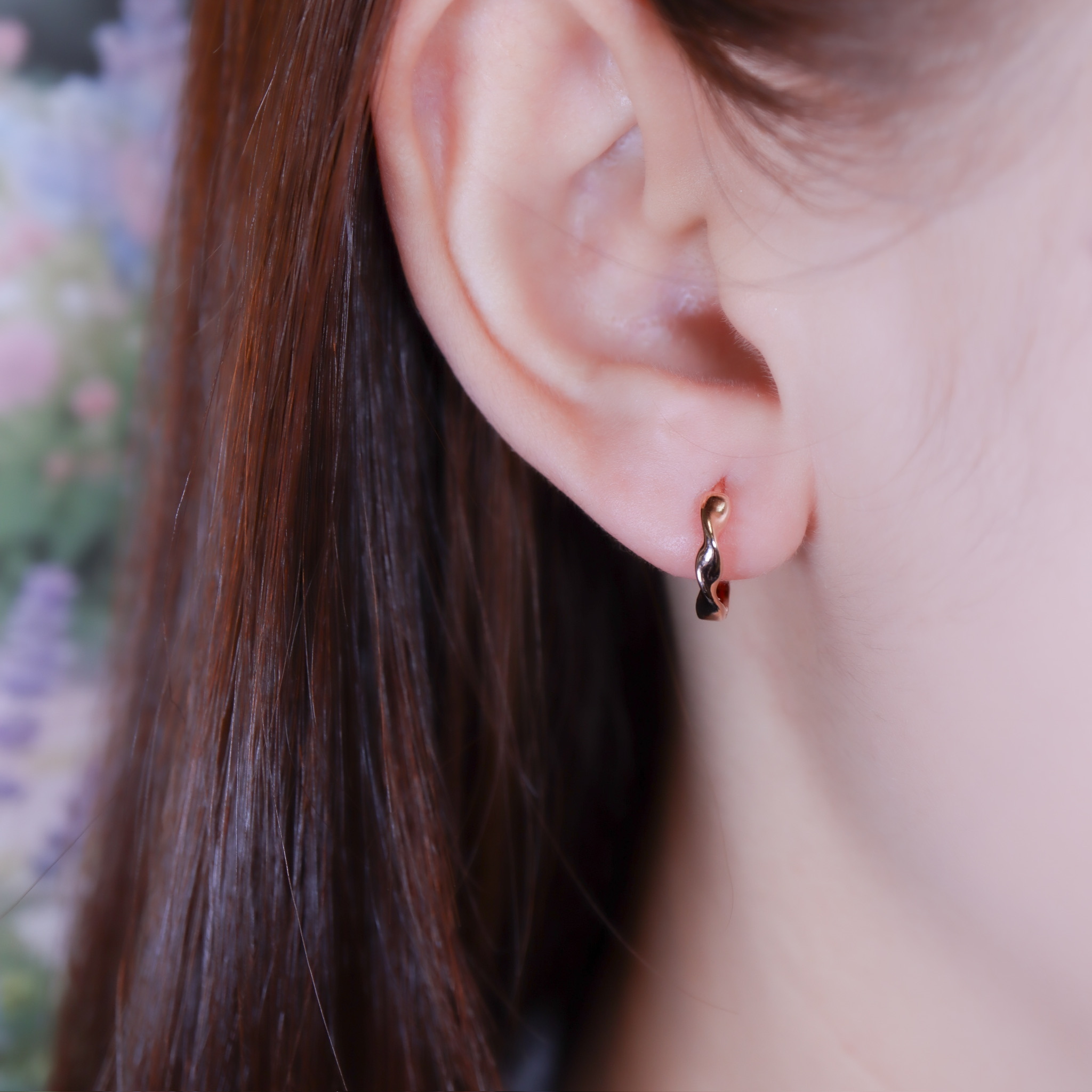 | 925純銀・白金・玫瑰金 | 身後有我耳環 (銀/玫瑰金) | EA1127 |