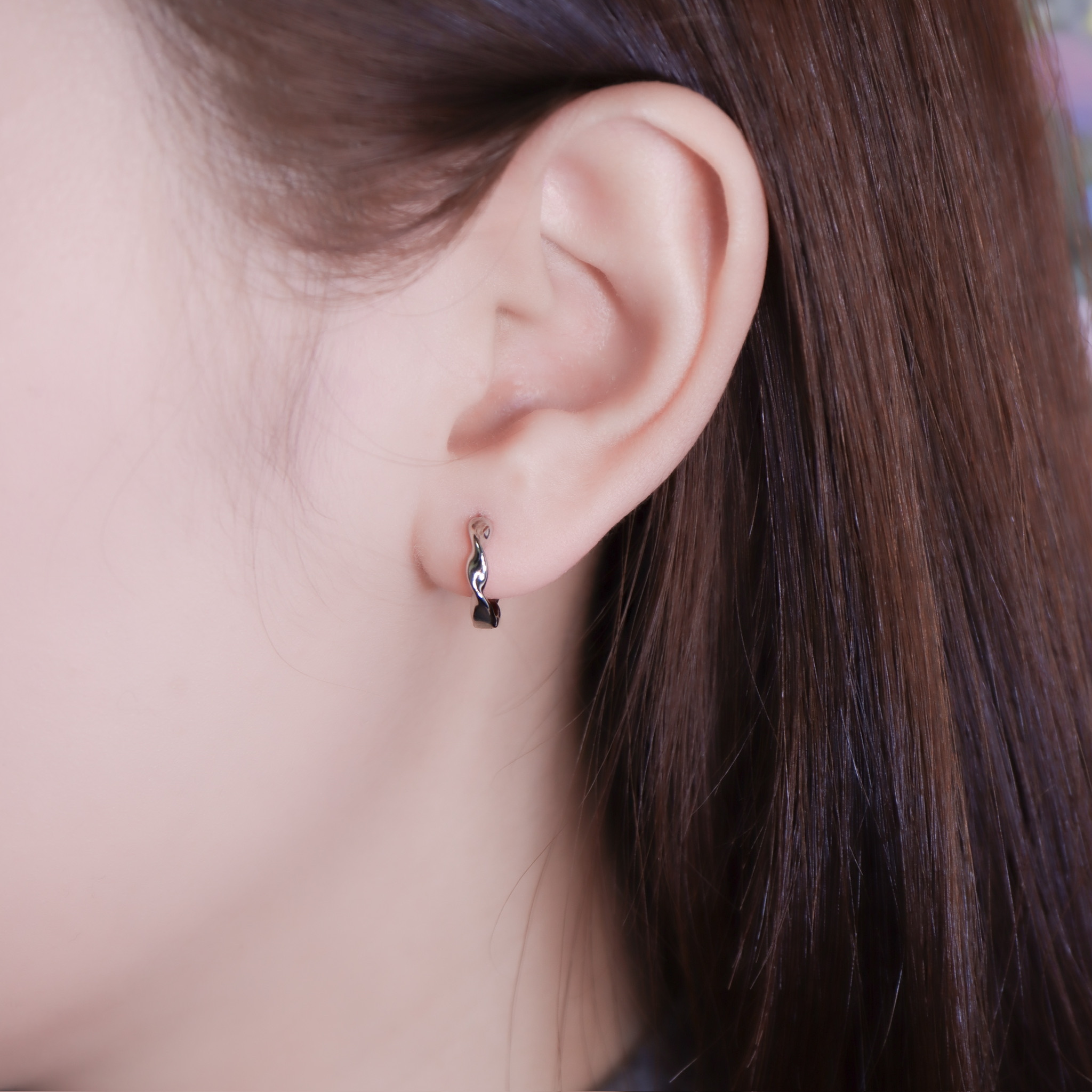 | 925 Silver・White Gold・Rose Gold | Back U Up Earrings（Silver / Rose Gold） | EA1127 |