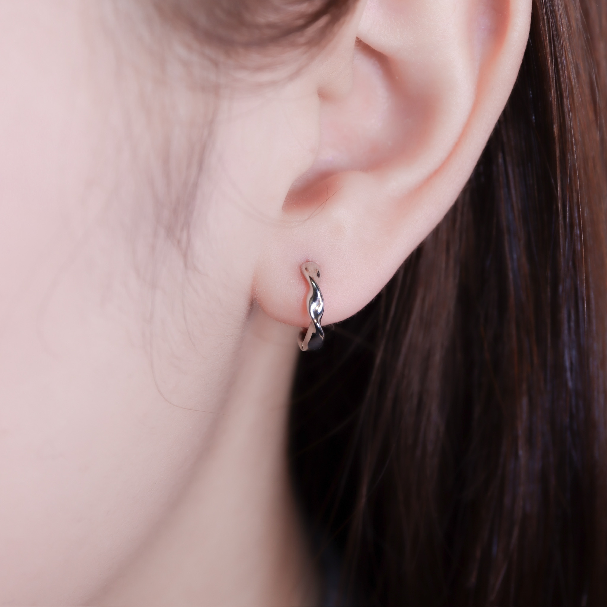 | 925純銀・白金・玫瑰金 | 身後有我耳環 (銀/玫瑰金) | EA1127 |