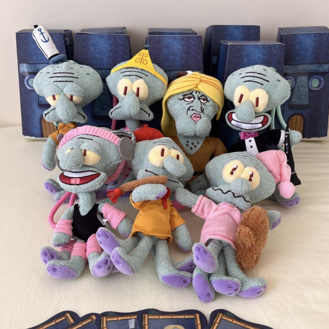 比奇堡 海綿寶寶 SQUIDWARD 章魚哥的一天 毛絨變裝 盲盒 吊飾 趣味 官方正品