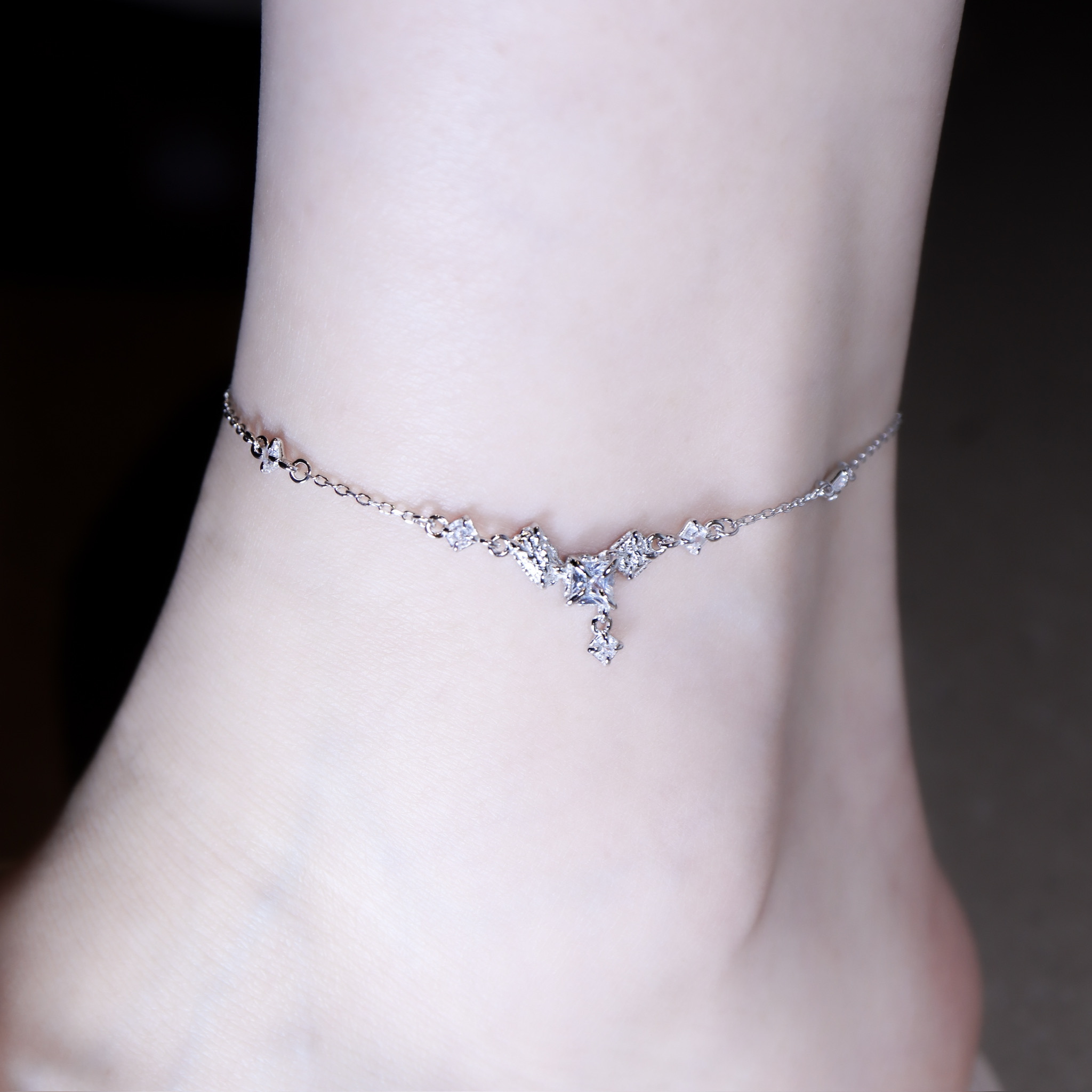 | 925純銀・白金 | 溫暖熔岩腳鏈 | AN0144 |