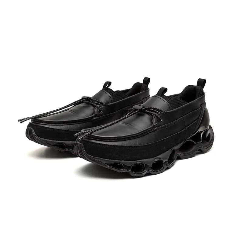 -(A13c)-MIZUNO WAVE PROPHECY MOC TRIPLE BLACK 美津濃 莫卡辛鞋 休閒鞋 全黑-D1GD261401