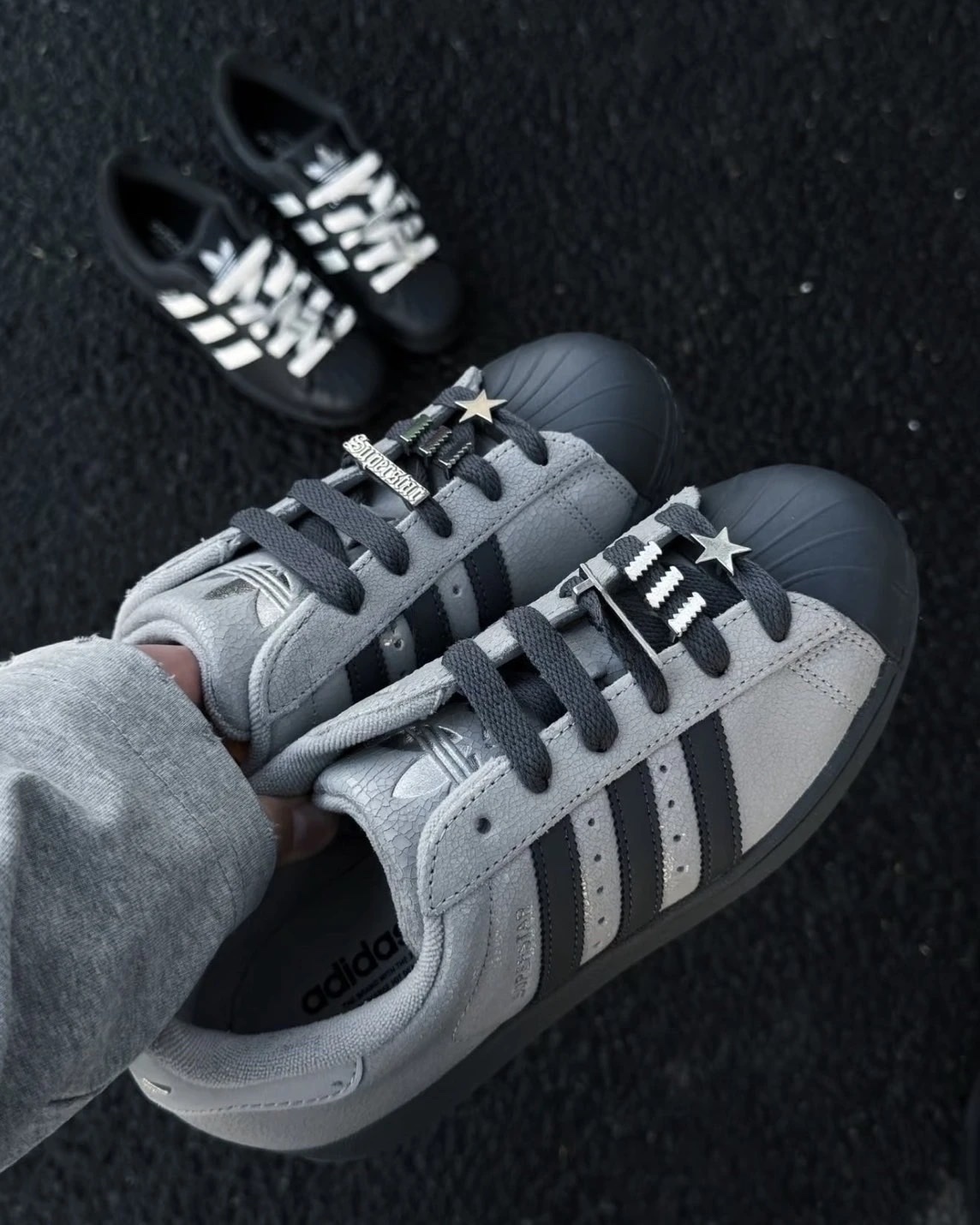 Adidas Superstar 2.0 芝麻灰 灰黑 三葉草 裂紋 復古 做舊 貝殼鞋 休閒鞋 男女同款