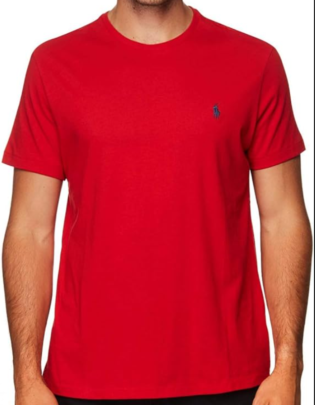 [S] PRL RED T-SHIRT MEN'S CREW NECK SHORT SLEEVE, 710610667005-RL 2000 (SRL231)