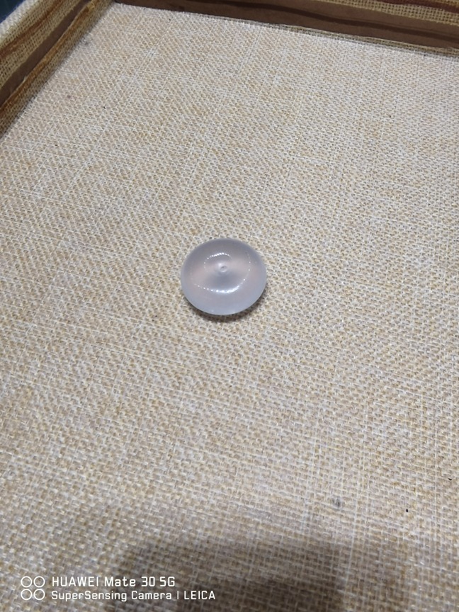 (6652) 石英巖質玉白月光平安扣 (09)寬：26MM 厚：12MM