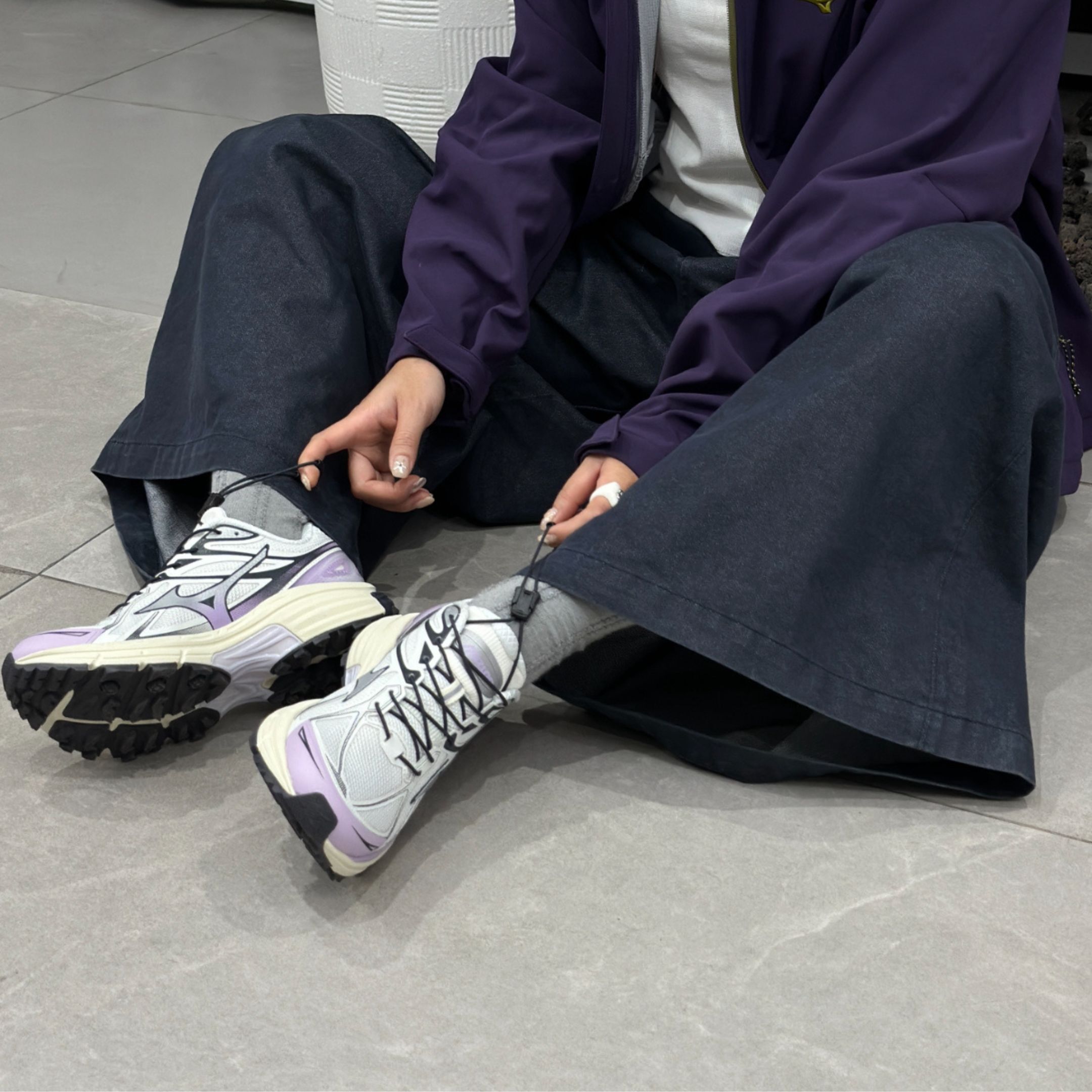 NICEDAY 代購 Mizuno Halo Mix TL 紫 白 米白 慢跑 機能 D1GH251206