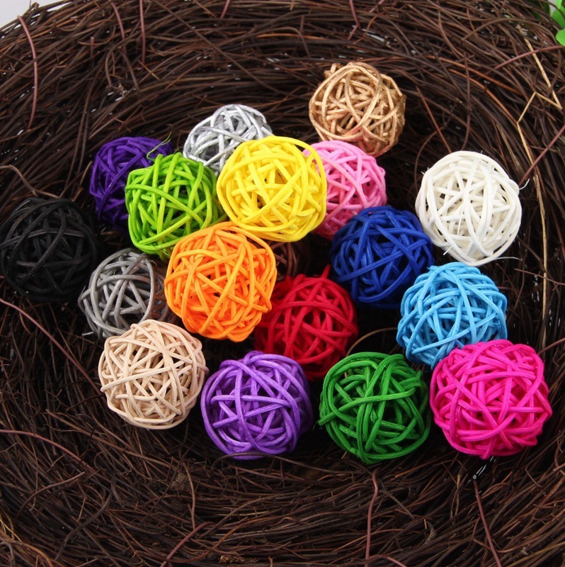 【台灣現貨速發】原色 彩色 藤球 擴香球  3-5公分｜裝飾