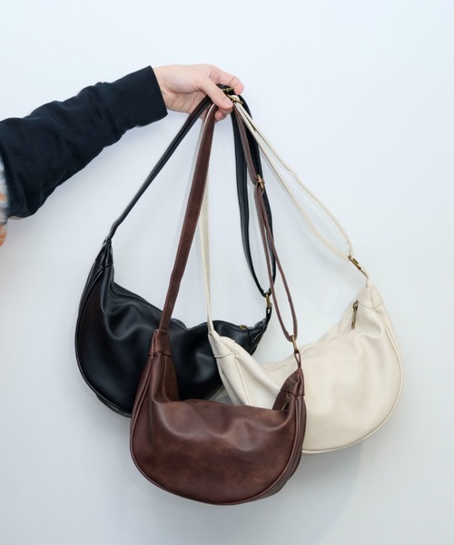 <銷量破萬> 日本 限定 link lot 半月型 尼龍 皮革 單肩包