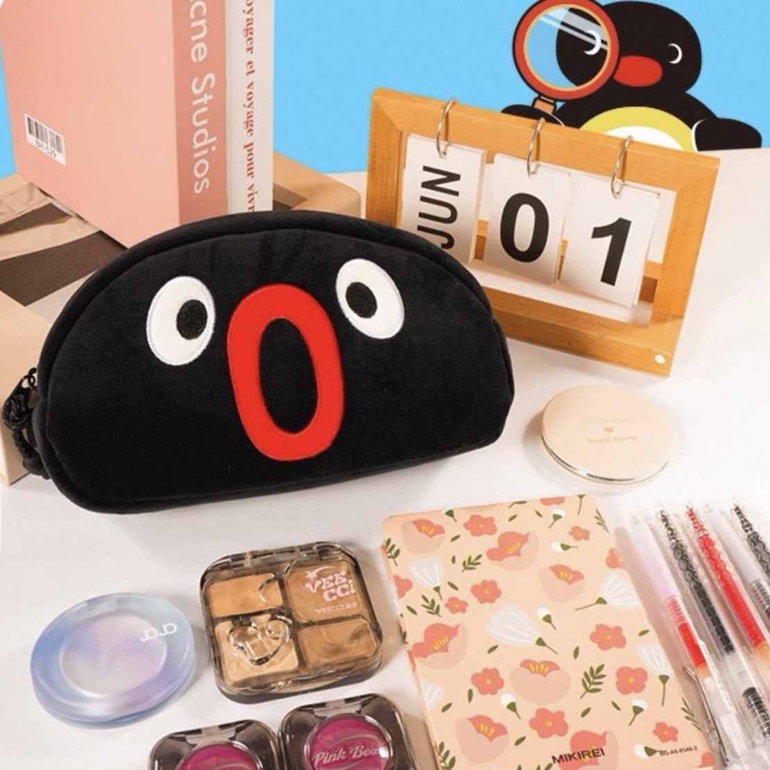 PINGU 企鵝家族 收納包 筆袋 文具 化妝包