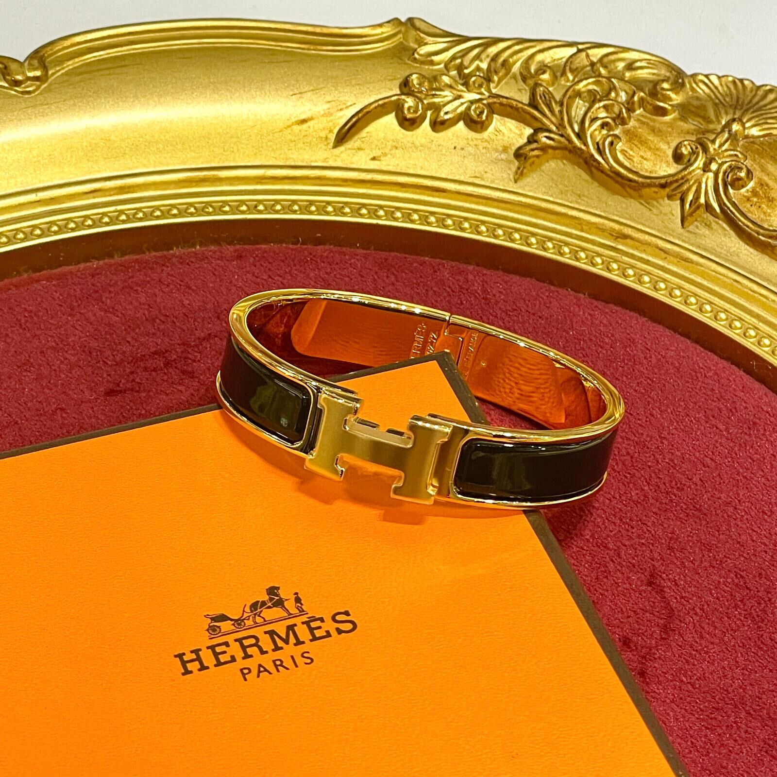本週特價~全新HERMES手鐲 PM碼 (黑色x金) CLIC H BRACELET H700001F01PM #BRAND NEW #香榭站正品