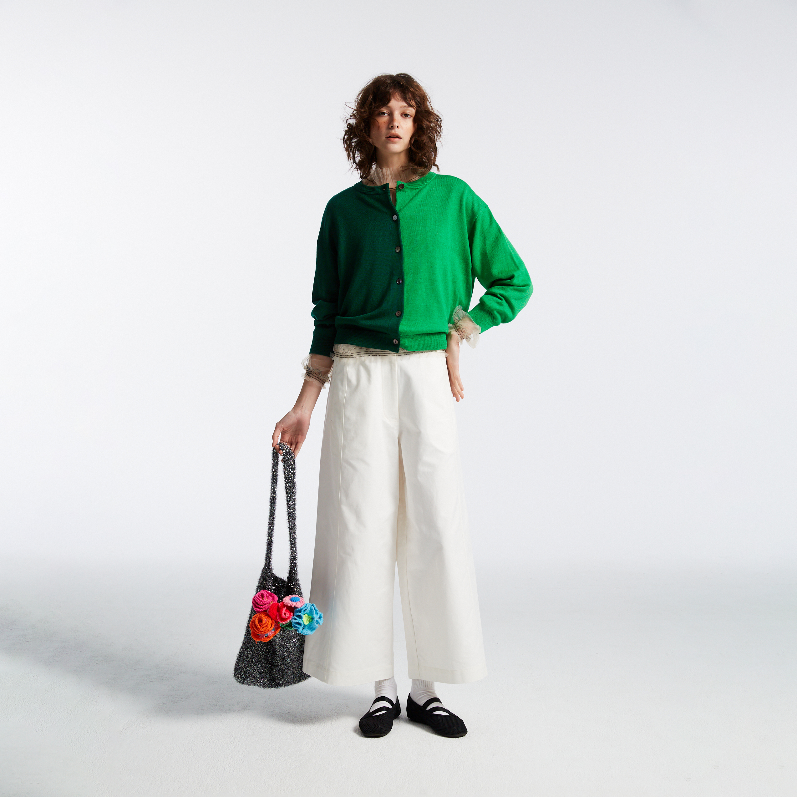 10 MOOn Merino Wool Two-Tone Cardigan