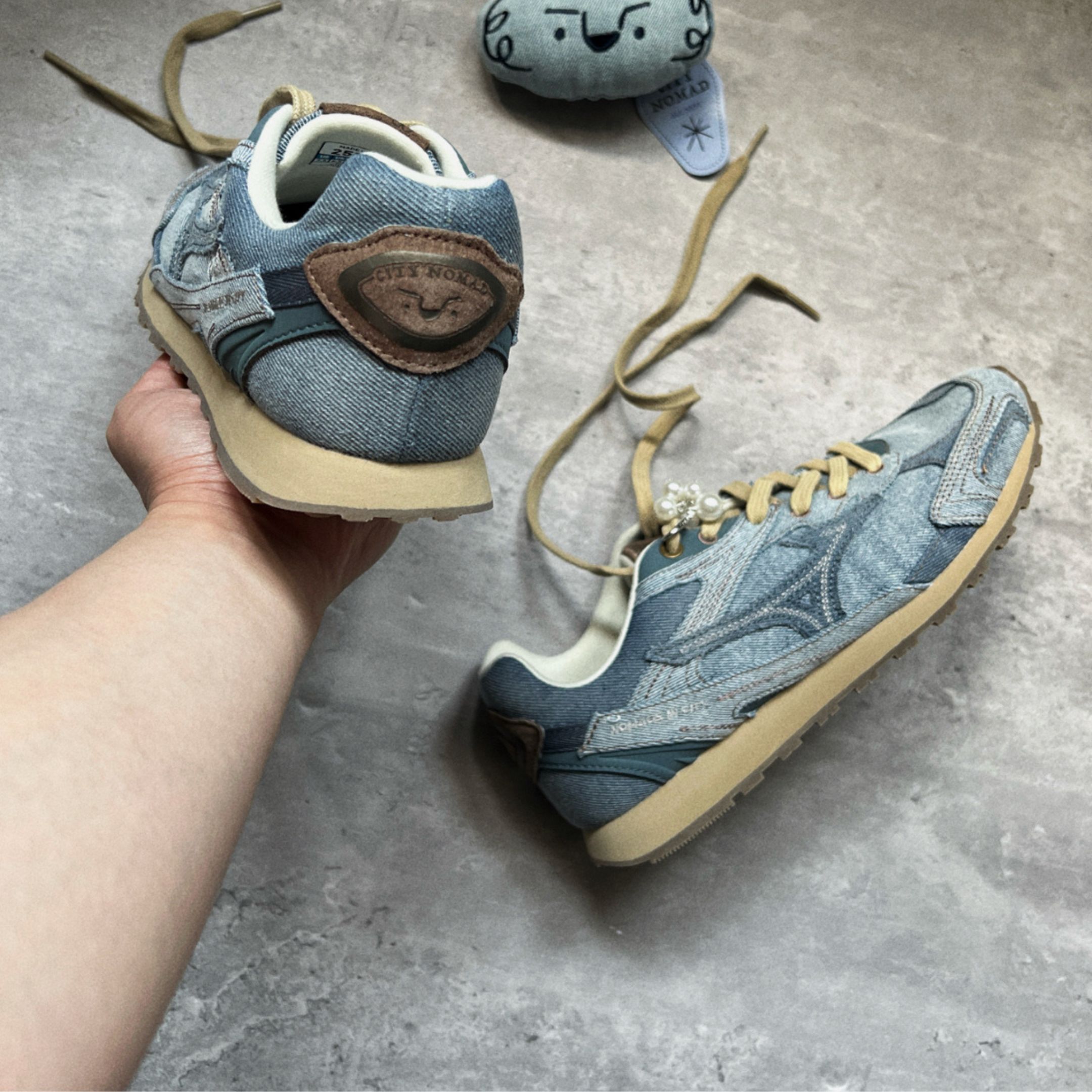 NICEDAY 代購 Mizuno LG 60S 2K 牛仔 丹寧 藍 拼接 美津濃 復古 D1GH242109