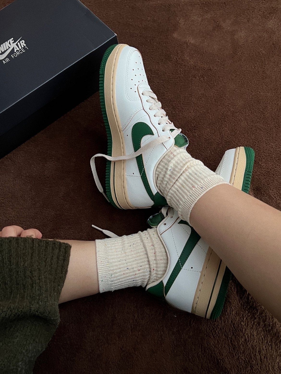 代購-Nike Air Force 1 "Gorge Green" 白綠 復古綠 仿舊  DZ4764-133