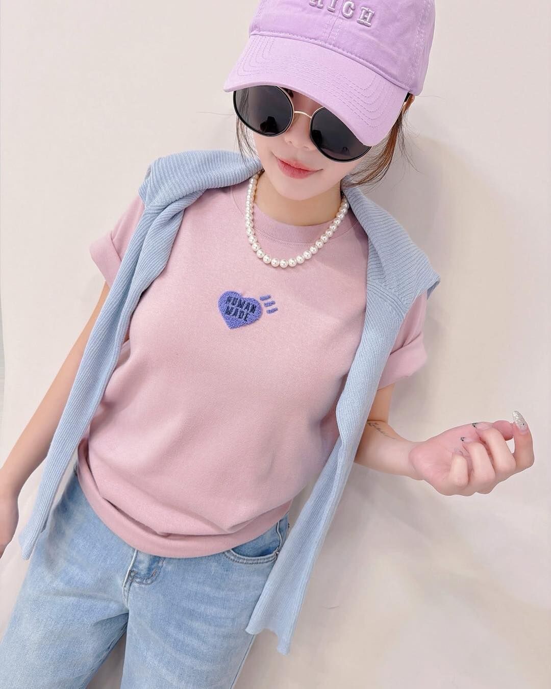 【顯瘦修身的QQ毛愛心造型棉tee】（預購）