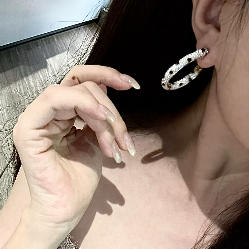 18k ct”Panthère高奢滿鑽獵豹紋定製大耳圈