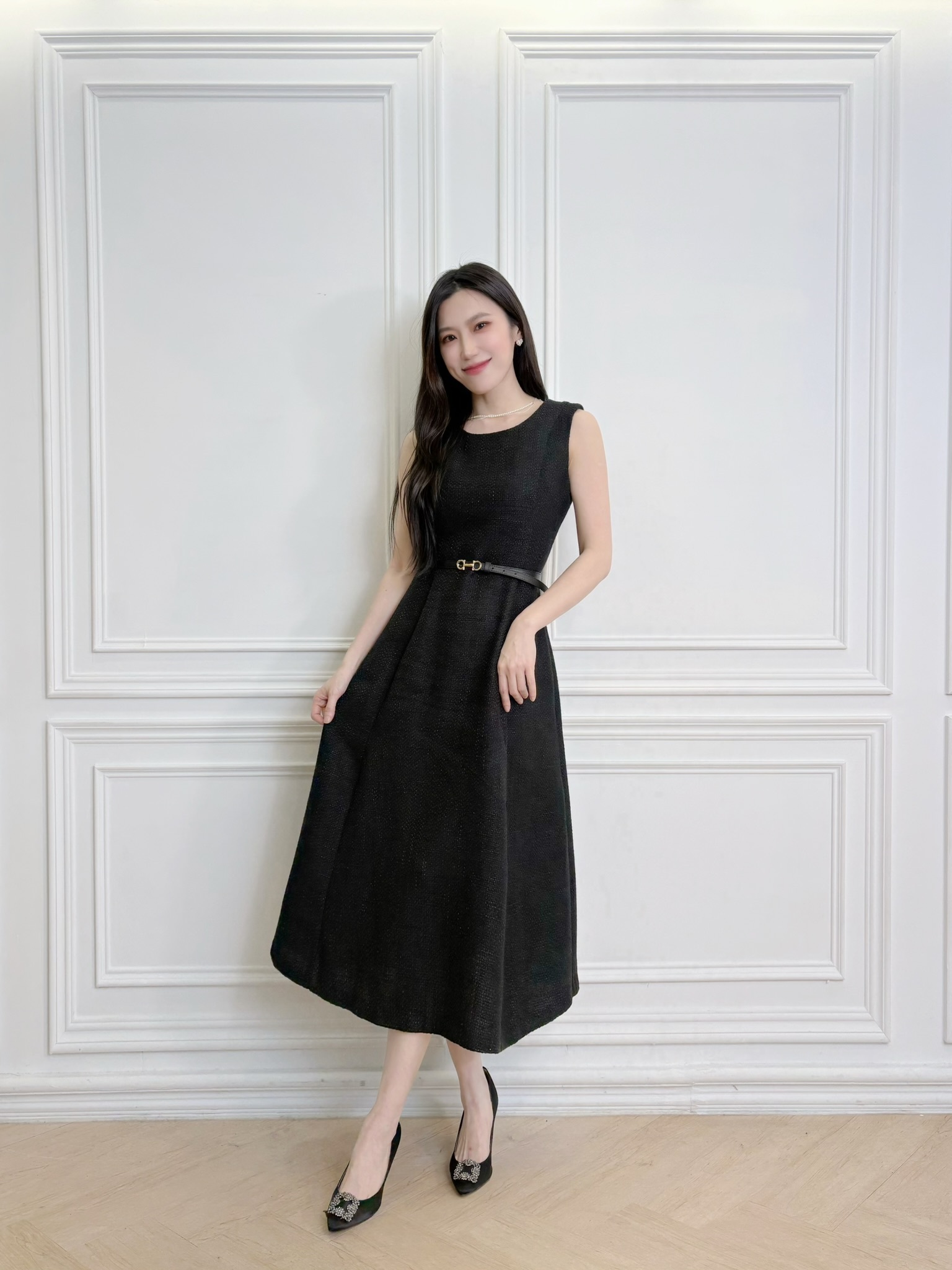 織紋背心後Ｖ傘洋