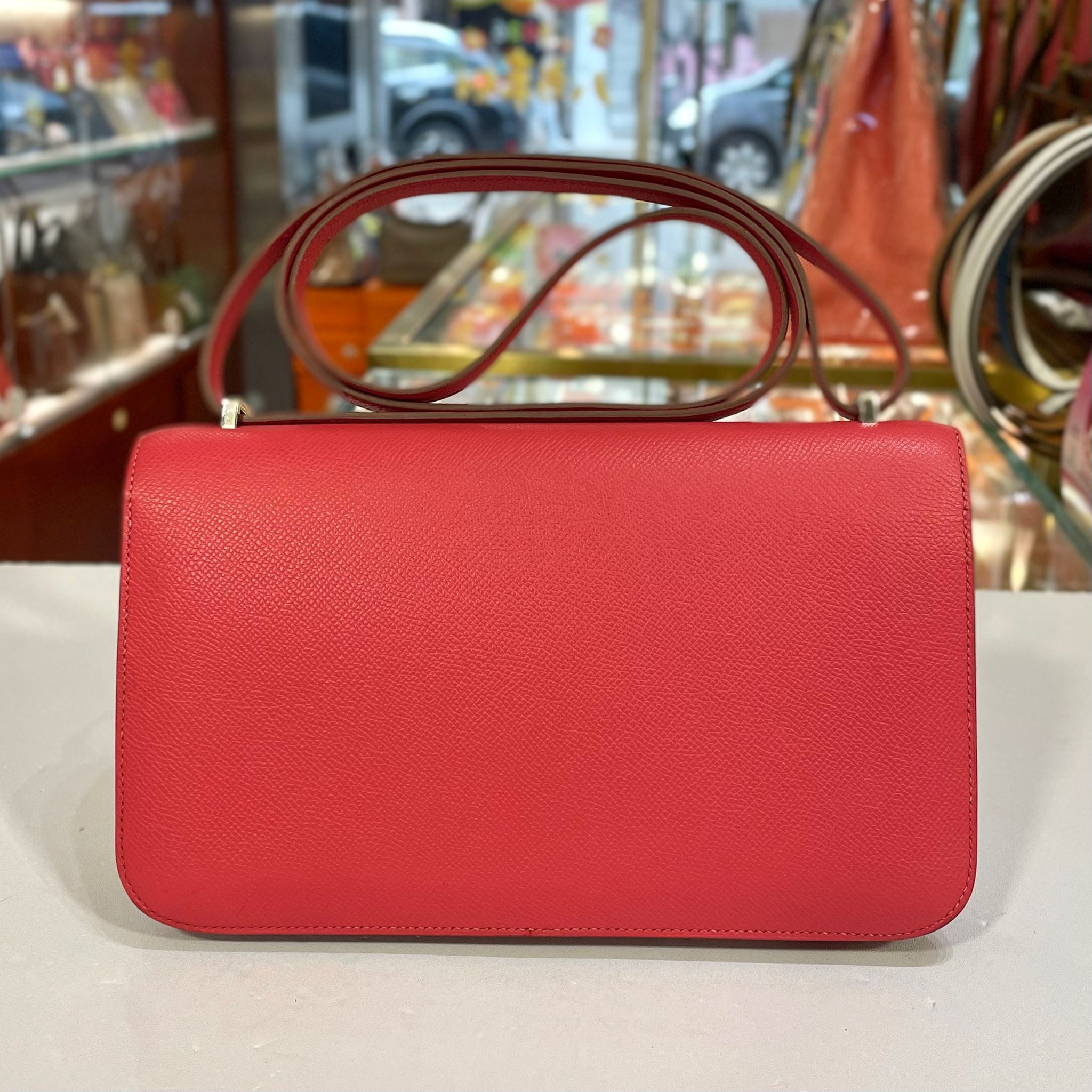 95%NEW二手CONSTANCE ELAN N刻(2010) A5/BOUGAINVILLEA PHW 杜鵑紅 #愛馬仕袋 #康康包 #香榭站正品