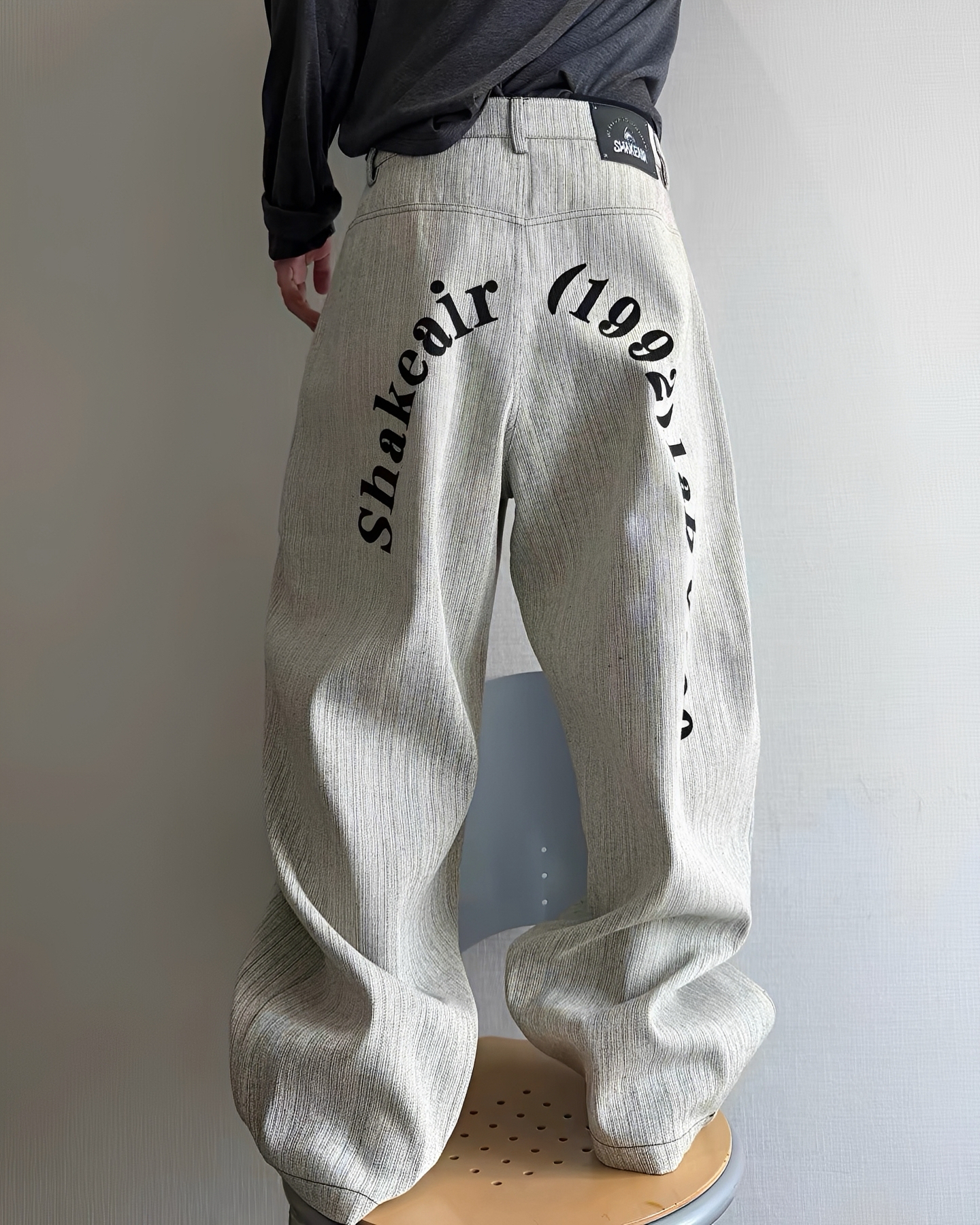 美式 復古 反穿 字母 設計 休閒 西裝 長褲 西裝褲