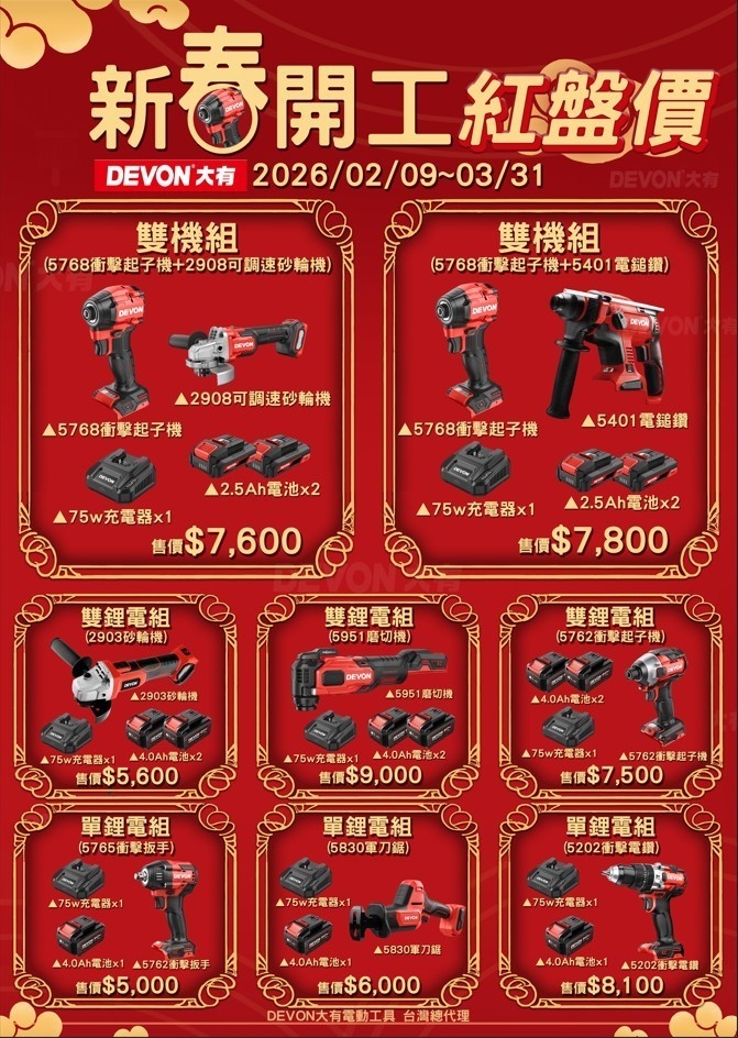 大有DEVON｜新春紅盤促銷組合