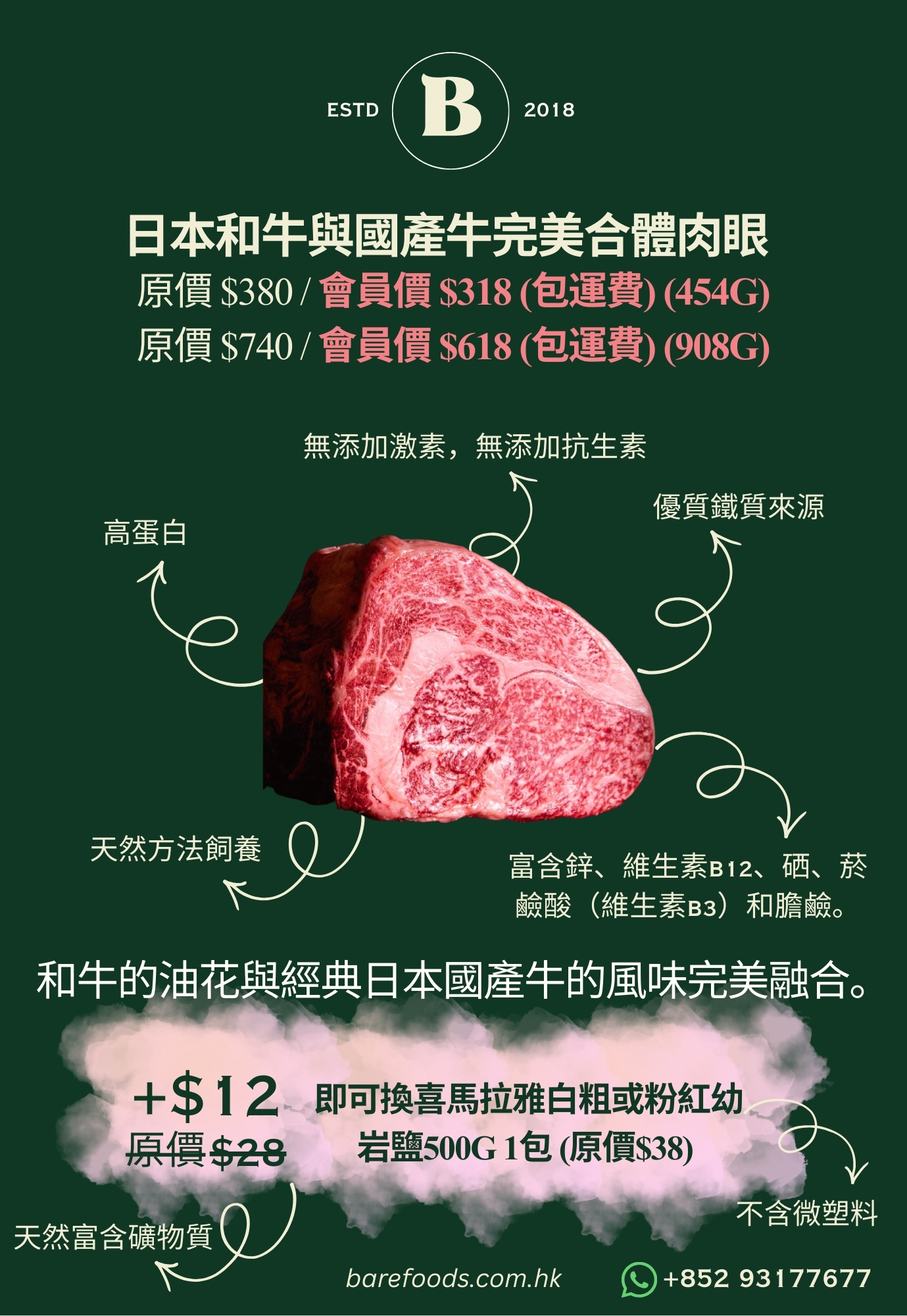 日本北海道奈禾牛肉眼優惠 (急凍) (價格已包運費)