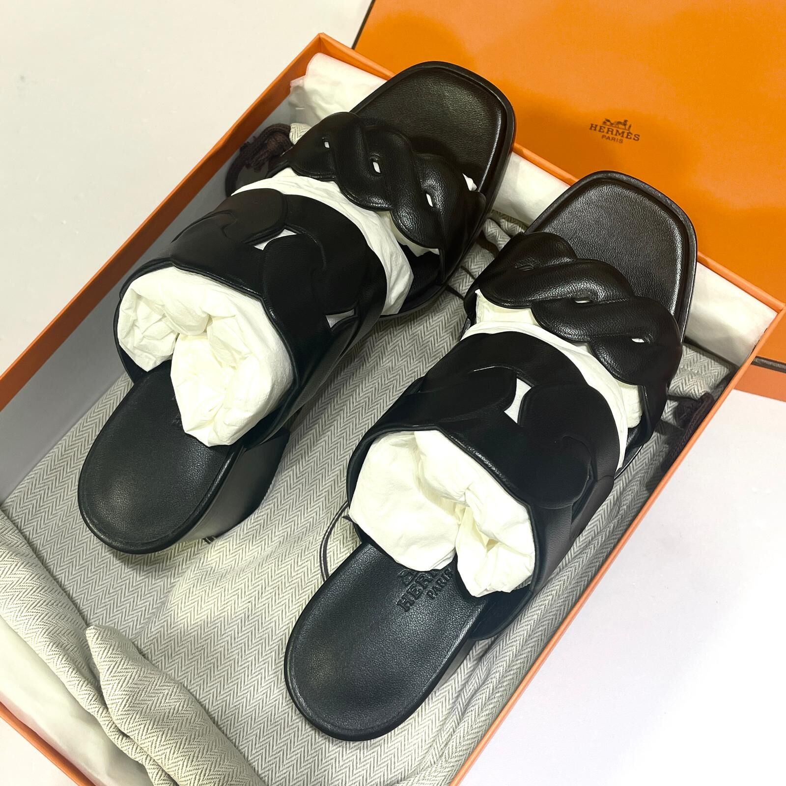 本週特價!!! 全新HERMES高跟拖鞋 黑色小牛皮涼鞋 36碼  Hermés Grace Sandal H231131Z #BRAND NEW #香榭站正品