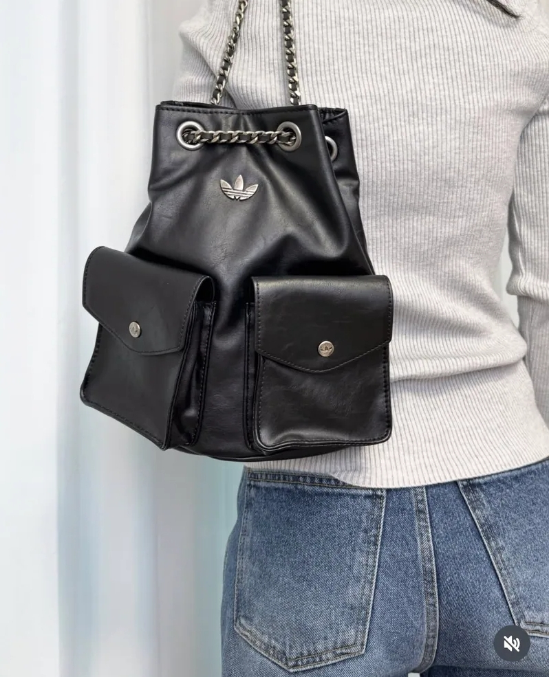 Adidas Originals 小香風 黑色 大容量 鍊條 後背包 單肩包 KW4748 KW4750