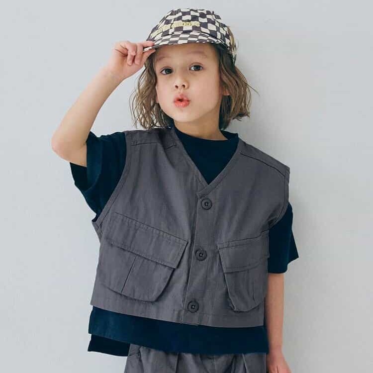 日本 90-140 大口袋工裝背心 3色