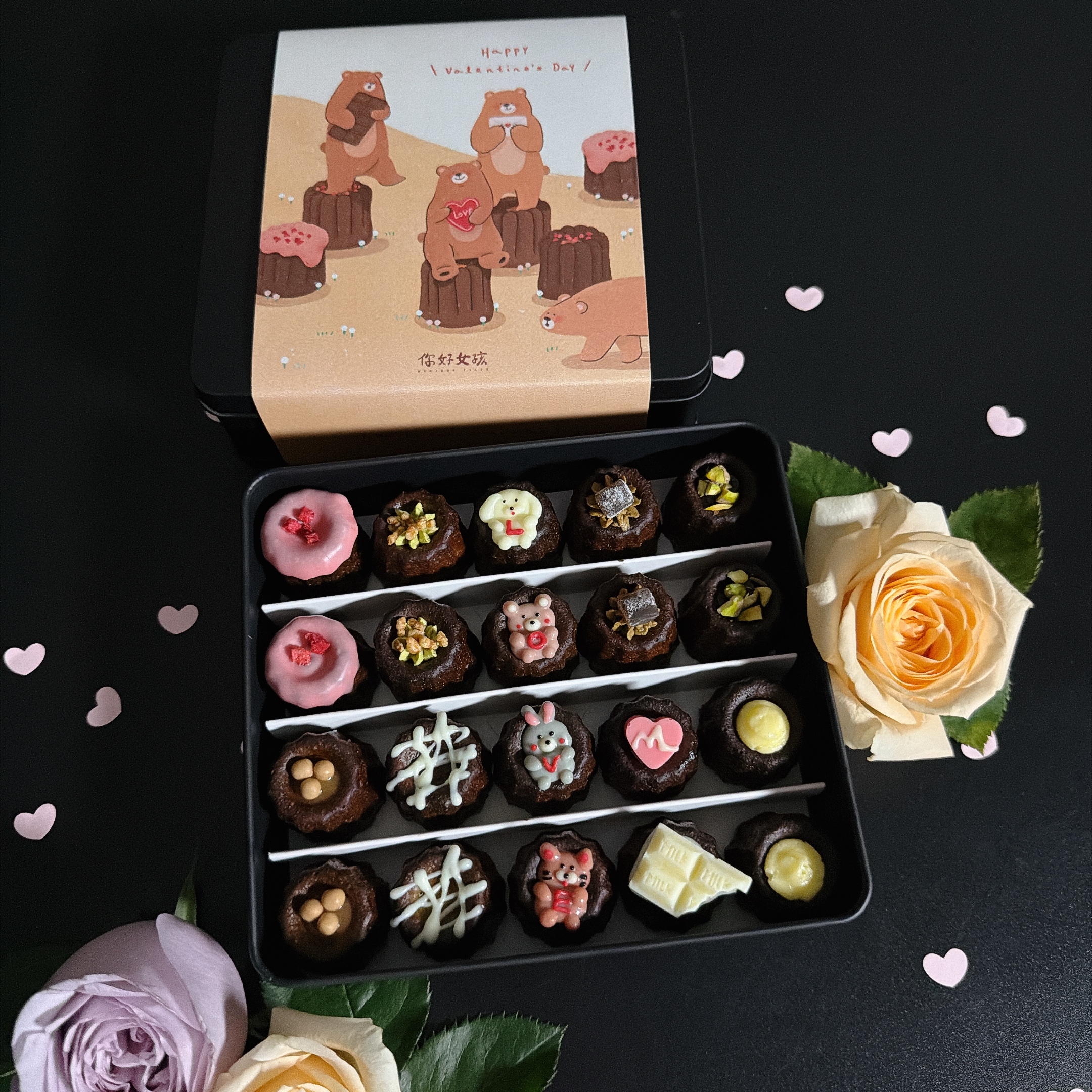 白色情人節迷你可麗露20入鐵盒