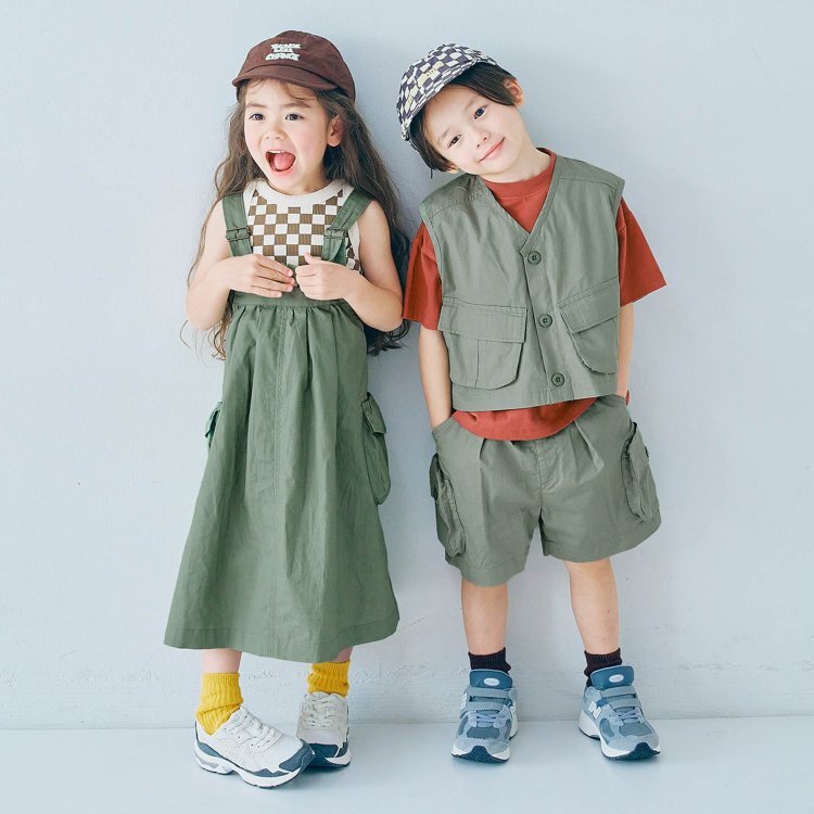 日本 90-140 大口袋背心裙 3色