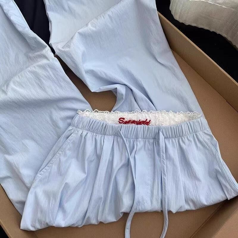 Hip-Hop Blue High-Waist Casual Pants