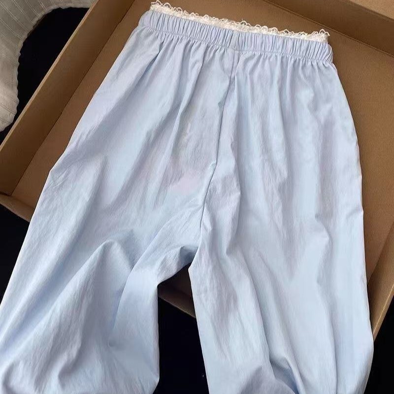 Hip-Hop Blue High-Waist Casual Pants