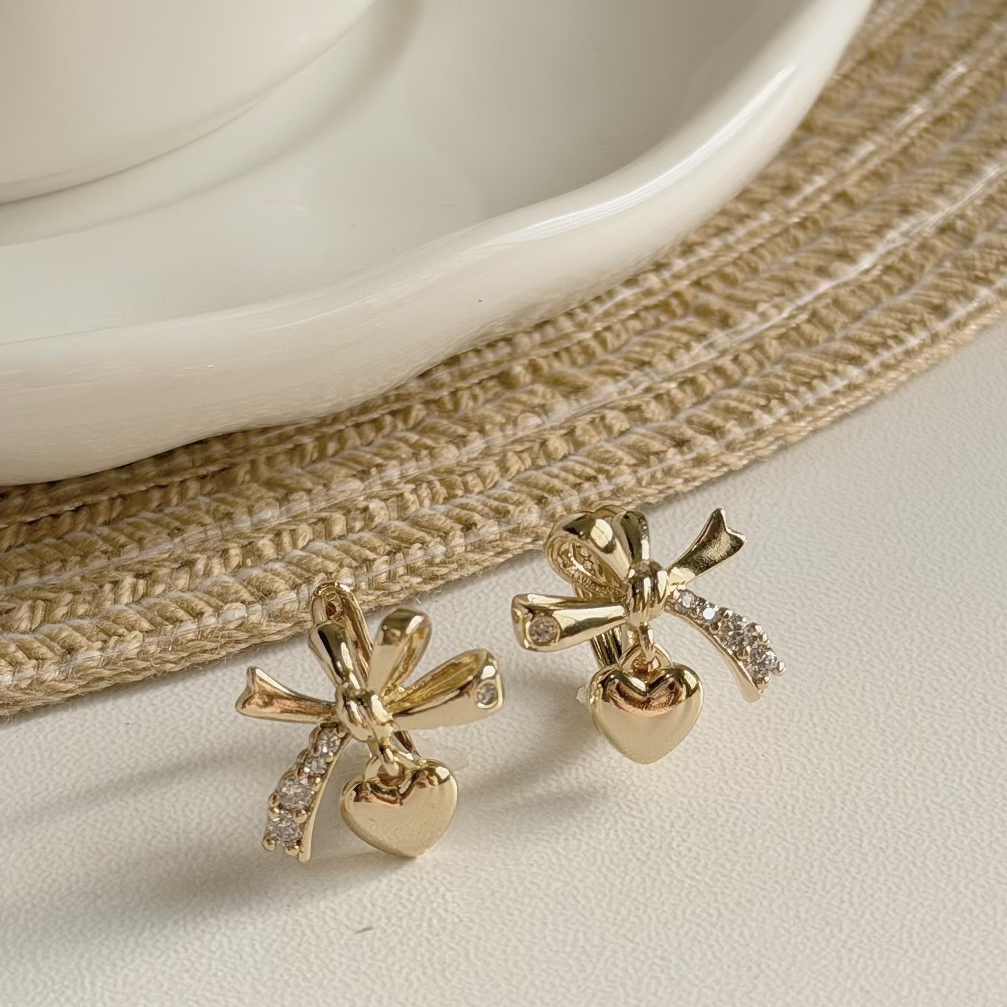 A250排鑽蝴蝶結愛心垂吊易扣