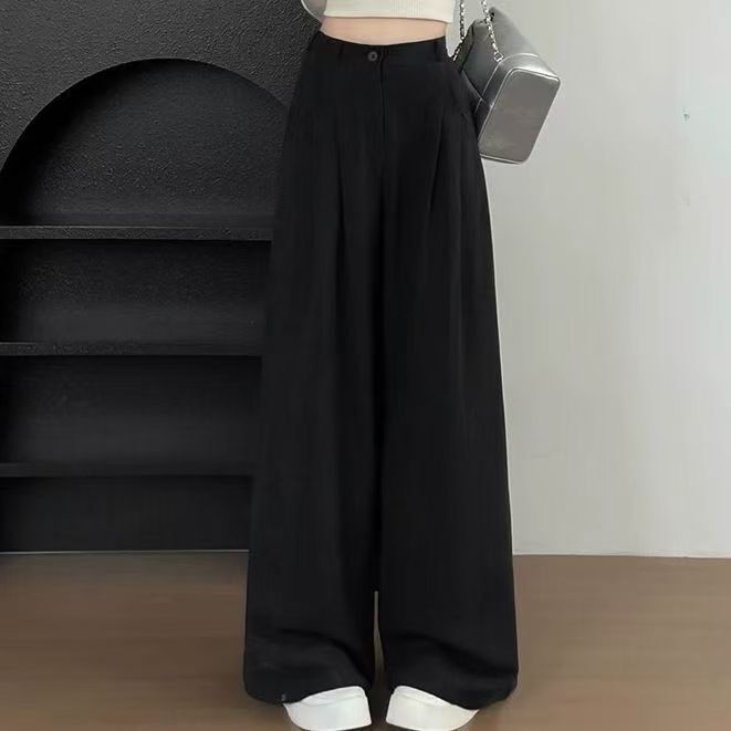 High‑Waist Drapey Blazer‑Style Wide‑Leg Pants
